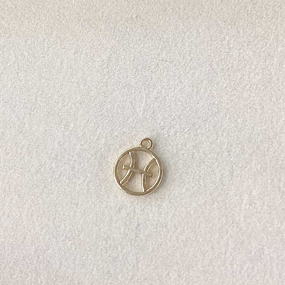 Golden Twin Fish Zodiac Charm